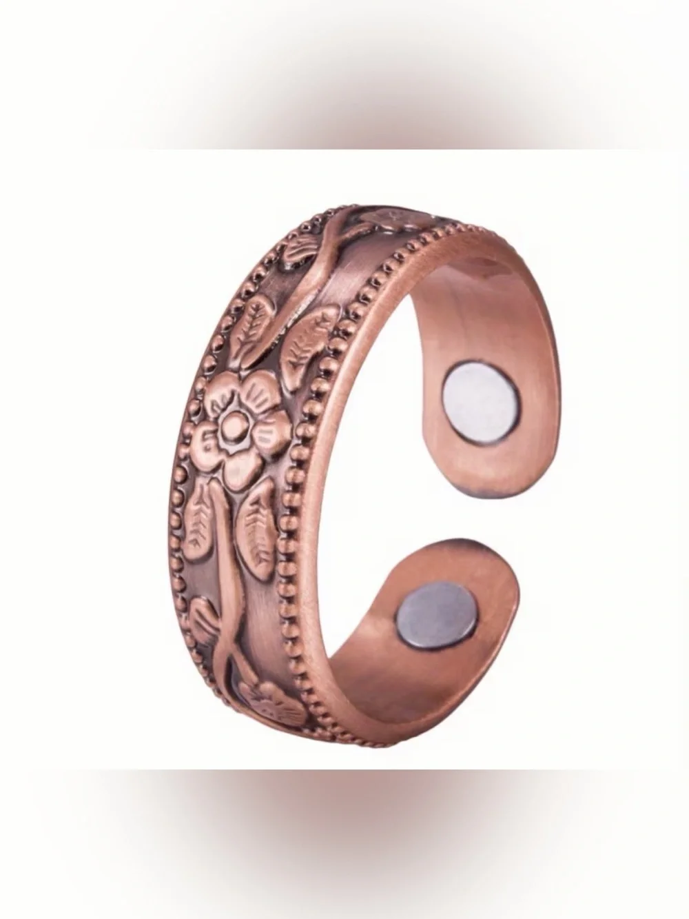 Western Ring Copper Floral Adjustable Cuff Ring Bohemian Ring